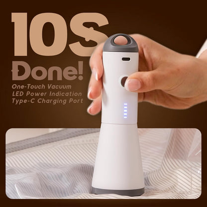 Vacbird 15-Piece Travel Vacuum Bags with Rechargeable Cordless Electric Pump